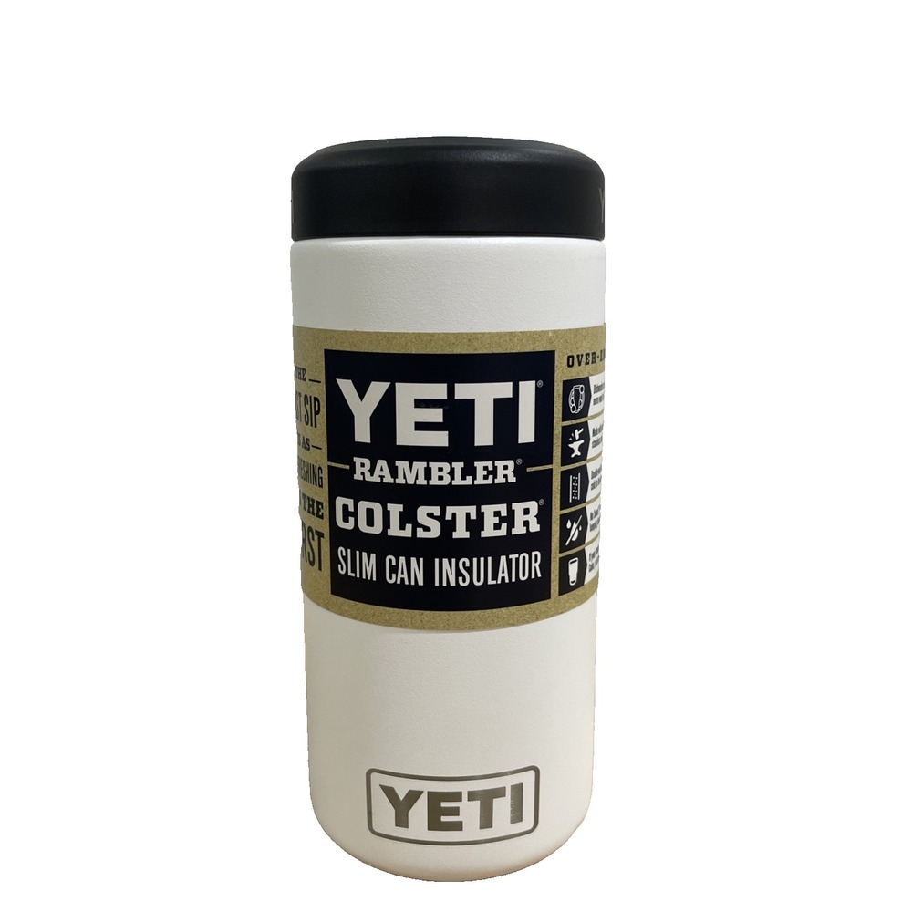 Yeti White Rambler Colster Slim Can Insulator